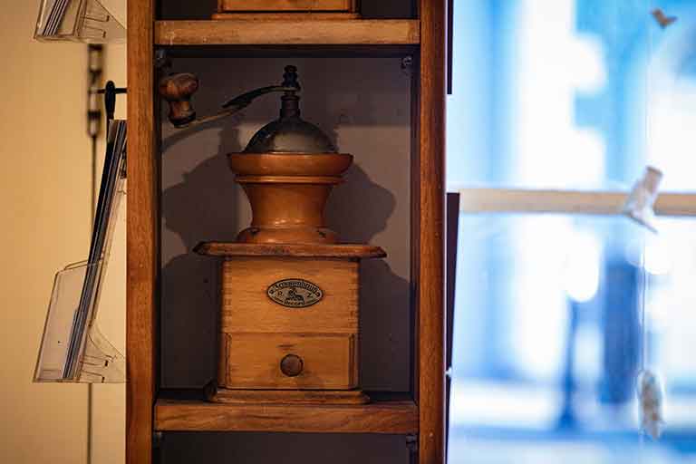 Old coffee grinder at The Blackberry Café Thomastown